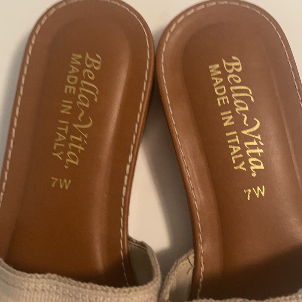 Bella Vita Cloth Fringed Slide Sandals - Size 7 - Picture 4 of 5